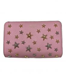 JIMMY CHOO（ジミーチュウ）の古着「スタースタッズ2つ折り財布」｜ピンク