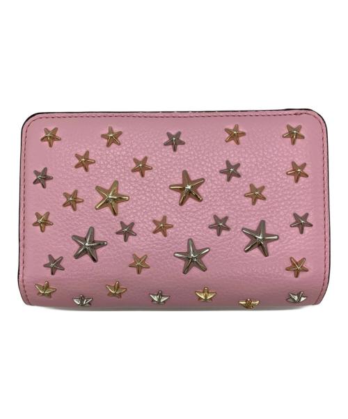 JIMMY CHOO（ジミーチュウ）JIMMY CHOO (ジミーチュウ) スタースタッズ2つ折り財布 ピンクの古着・服飾アイテム