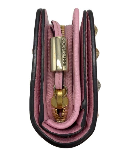 JIMMY CHOO（ジミーチュウ）JIMMY CHOO (ジミーチュウ) スタースタッズ2つ折り財布 ピンクの古着・服飾アイテム