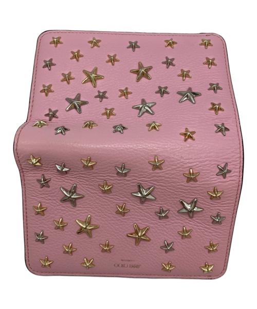 JIMMY CHOO（ジミーチュウ）JIMMY CHOO (ジミーチュウ) スタースタッズ2つ折り財布 ピンクの古着・服飾アイテム
