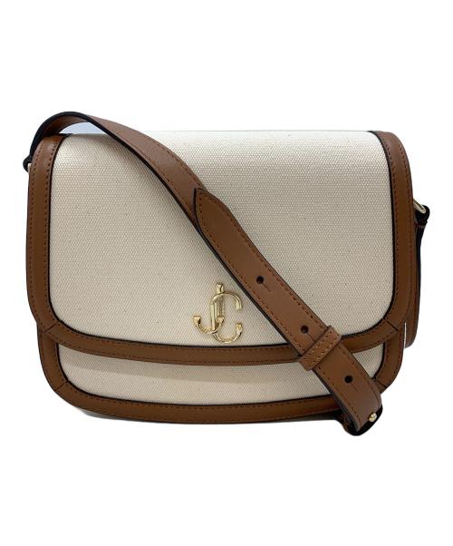 JIMMY CHOO（ジミーチュウ）JIMMY CHOO (ジミーチュウ) JC Satchel M アイボリー×ブラウンの古着・服飾アイテム