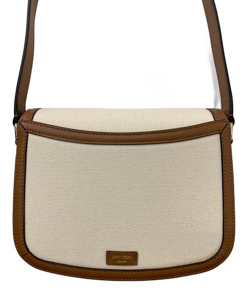 JIMMY CHOO（ジミーチュウ）JIMMY CHOO (ジミーチュウ) JC Satchel M アイボリー×ブラウンの古着・服飾アイテム