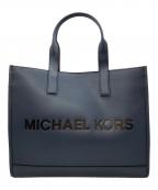 MICHAEL KORSマイケルコース）の古着「Cooper Logo Embossed Pebbled Leather Tote Bag」｜ネイビー