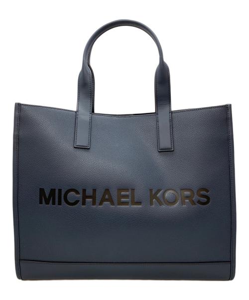 MICHAEL KORS（マイケルコース）MICHAEL KORS (マイケルコース) Cooper Logo Embossed Pebbled Leather Tote Bag ネイビーの古着・服飾アイテム