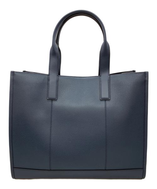 MICHAEL KORS（マイケルコース）MICHAEL KORS (マイケルコース) Cooper Logo Embossed Pebbled Leather Tote Bag ネイビーの古着・服飾アイテム