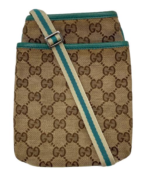 GUCCI（グッチ）GUCCI (グッチ) ショルダーポーチ ブラウン×グリーンの古着・服飾アイテム