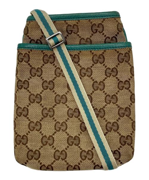 GUCCI（グッチ）GUCCI (グッチ) ショルダーポーチ ブラウン×グリーンの古着・服飾アイテム