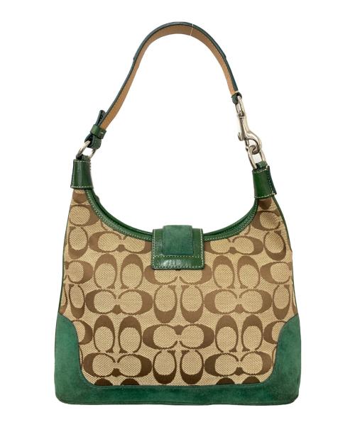 COACH（コーチ）COACH (コーチ) ワンショルダーバッグ ブラウン×グリーンの古着・服飾アイテム