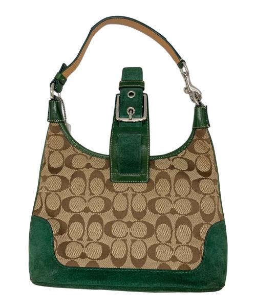 COACH（コーチ）COACH (コーチ) ワンショルダーバッグ ブラウン×グリーンの古着・服飾アイテム