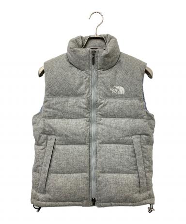 ノースフェイス ダウンベスト 刺繍ロゴ 550 メンズ古着 希少サイズ グレー 中古・古着通販】THE NORTH FACE (ザ ノース フェイス) ダウンベスト