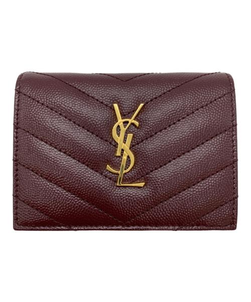 Saint Laurent Paris（サンローランパリ）Saint Laurent Paris (サンローランパリ) コンパクトウォレット ボルドーの古着・服飾アイテム