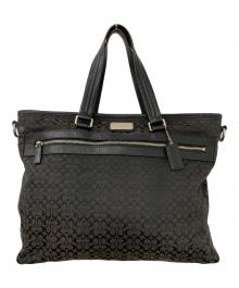 COACH（コーチ）の古着「2WAYバッグ シグネチャー」｜ブラック