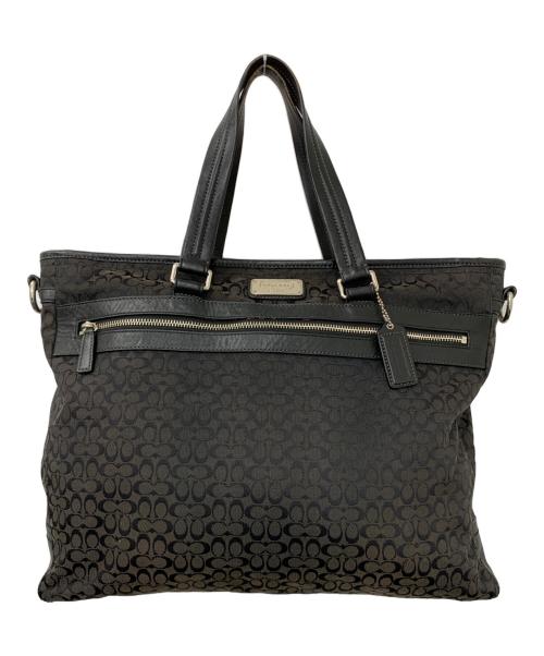 COACH（コーチ）COACH (コーチ) 2WAYバッグ シグネチャー ブラックの古着・服飾アイテム