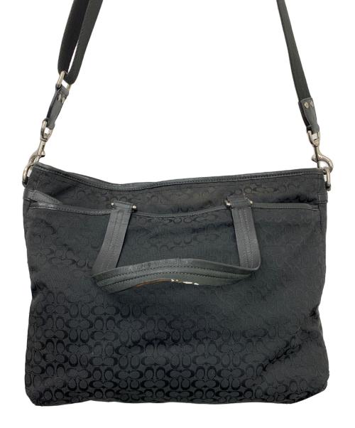 COACH（コーチ）COACH (コーチ) 2WAYバッグ シグネチャー ブラックの古着・服飾アイテム