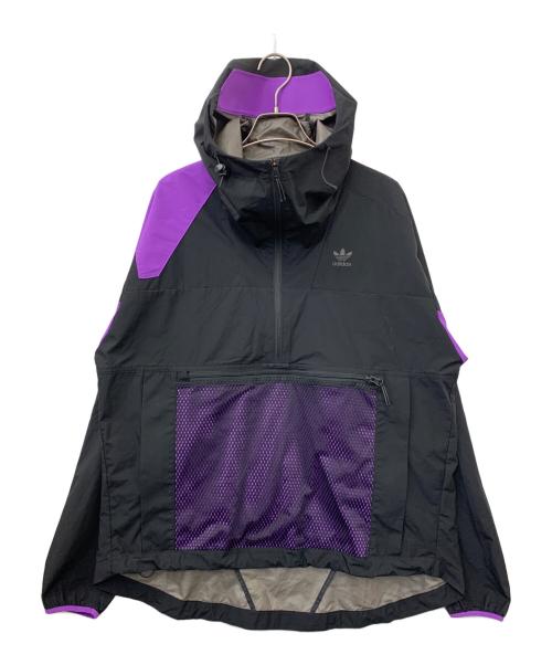 adidas（アディダス）adidas (アディダス) アノラックパーカー ブラック×パープル サイズ:Mの古着・服飾アイテム