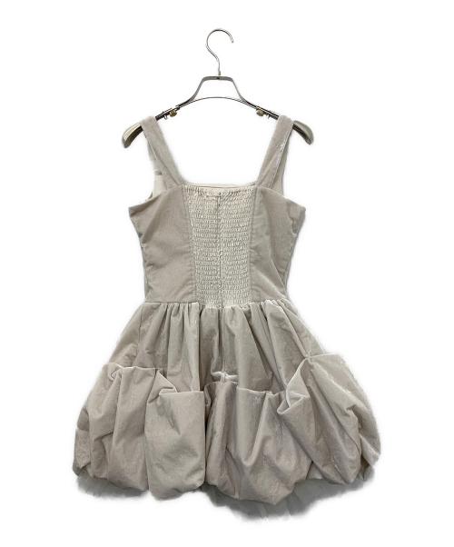 Snidel（スナイデル）Snidel (スナイデル) デザインベロアミニドレス ベージュの古着・服飾アイテム