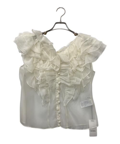 Snidel（スナイデル）Snidel (スナイデル) ノースリフリルブラウス アイボリー サイズ:Fの古着・服飾アイテム