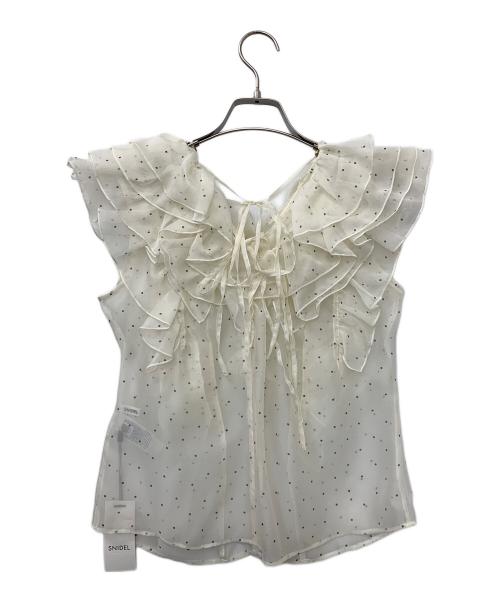 Snidel（スナイデル）Snidel (スナイデル) ノースリフリルブラウス アイボリー サイズ:Fの古着・服飾アイテム
