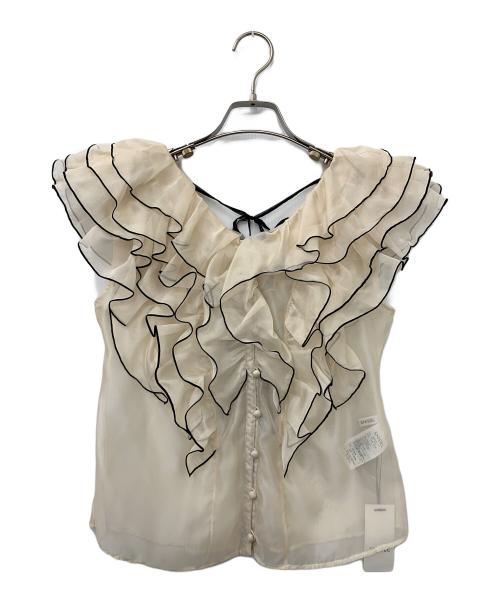Snidel（スナイデル）Snidel (スナイデル) ノースリフリルブラウス ベージュ サイズ:Fの古着・服飾アイテム