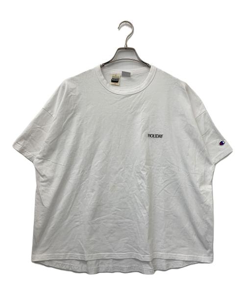 Champion（チャンピオン）Champion (チャンピオン) holiday (ホリデー) コラボTシャツ ホワイト サイズ:Freeの古着・服飾アイテム