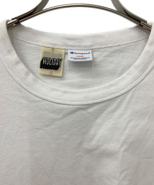 Champion（チャンピオン）Champion (チャンピオン) holiday (ホリデー) コラボTシャツ ホワイト サイズ:Freeの古着・服飾アイテム