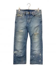 DIESEL（ディーゼル）の古着「ダメージデニムパンツ」｜ブルー