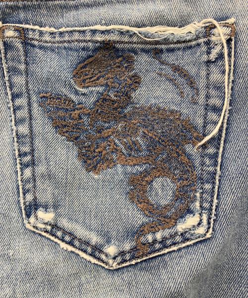 DIESEL（ディーゼル）DIESEL (ディーゼル) ダメージデニムパンツ ブルー サイズ:W30×L32の古着・服飾アイテム