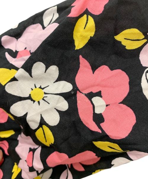 Kate Spade（ケイトスペード）Kate Spade (ケイトスペード) フラワープリントシャツワンピース ピンク×ブラック サイズ:4の古着・服飾アイテム