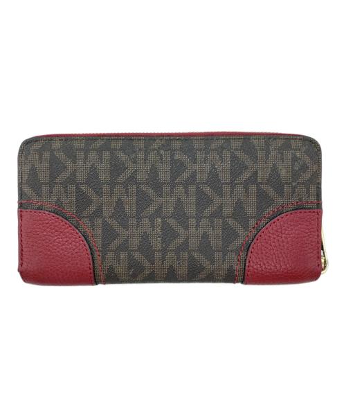 MICHAEL KORS（マイケルコース）MICHAEL KORS (マイケルコース) 長財布 ブラウン×レッドの古着・服飾アイテム