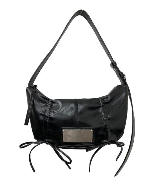 Matin Kim（マーティン・キム）Matin Kim (マーティン・キム) HALF SHIRRING RIBBON ROUND BAG IN BLACK ブラックの古着・服飾アイテム