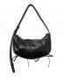 Matin Kim (マーティン・キム) HALF SHIRRING RIBBON ROUND BAG IN BLACK ブラック：7000円