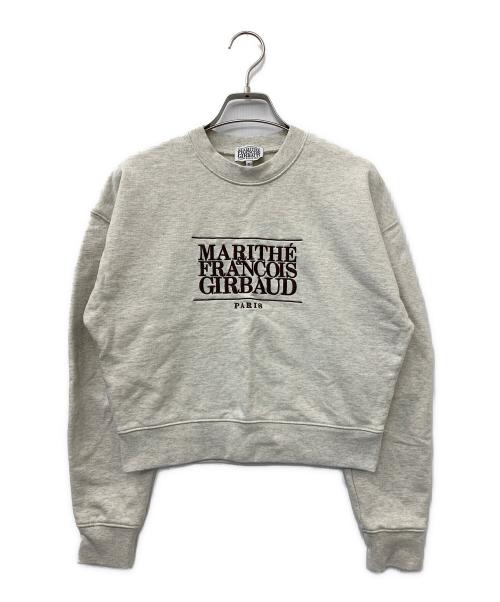 MARITHE+FRANCOIS GIRBAUD（マリテフランソワジルボー）MARITHE+FRANCOIS GIRBAUD (マリテフランソワジルボー) CLASSIC LOGO CROP SWEATSHIRT グレー サイズ:Sの古着・服飾アイテム