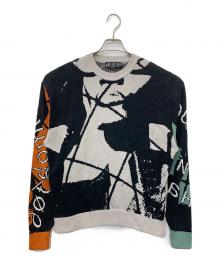 BAL（バル）の古着「JACQUARD COTTON CREWNECK SWEATER」｜ブラック×グレー