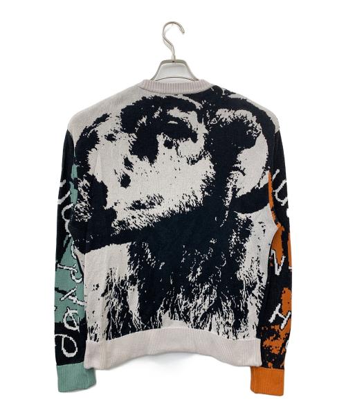 BAL（バル）BAL (バル) JACQUARD COTTON CREWNECK SWEATER ブラック×グレー サイズ:Mの古着・服飾アイテム