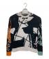 BAL（バル）の古着「JACQUARD COTTON CREWNECK SWEATER」｜ブラック×グレー