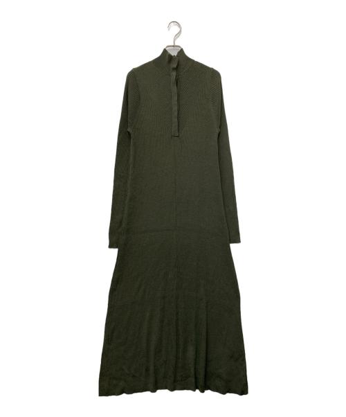 crewre（クルーレ）crewre (クルーレ) フロントフライニットワンピース カーキ サイズ:3の古着・服飾アイテム