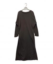 crewre（クルーレ）の古着「ジョーゼットシェイプワンピース」｜ブラウン