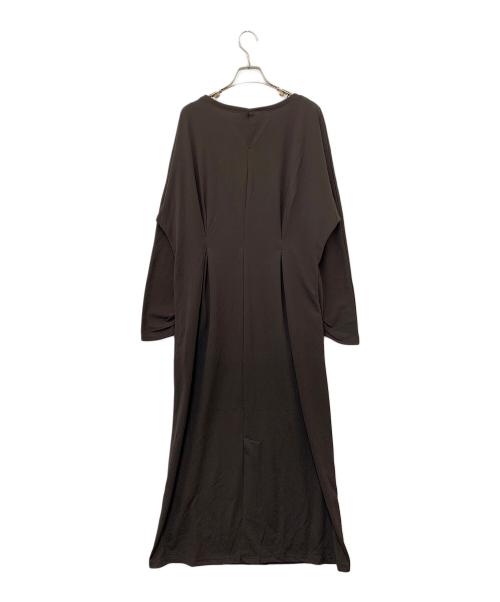 crewre（クルーレ）crewre (クルーレ) ジョーゼットシェイプワンピース ブラウン サイズ:3の古着・服飾アイテム