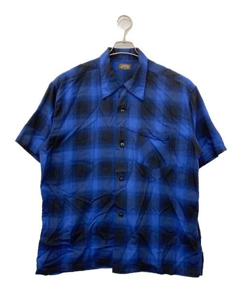 SUGAR CANE（シュガーケーン）SUGAR CANE (シュガーケーン) 半袖シャツ ブルー サイズ:Lの古着・服飾アイテム