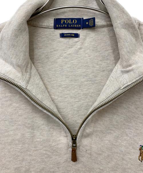 POLO RALPH LAUREN（ポロ・ラルフローレン）POLO RALPH LAUREN (ポロ・ラルフローレン) ハーフジップスウェット ベージュ サイズ:Mの古着・服飾アイテム