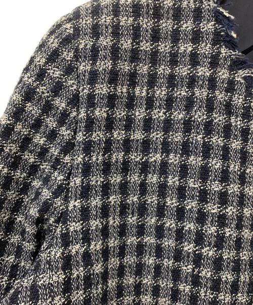 WEEKEND Max Mara（ウィークエンド マックスマーラ）WEEKEND Max Mara (ウィークエンド マックスマーラ) ノーカラーツイードジャケット ネイビー サイズ:40の古着・服飾アイテム