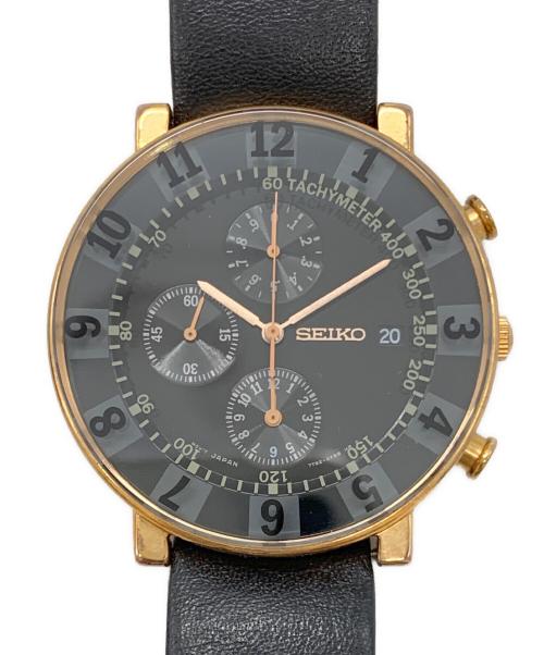 SEIKO（セイコー）SEIKO (セイコー) Sottsass Associati (ソットサス アソシエイツ) リストウォッチ  クロノグラフ ブラックの古着・服飾アイテム