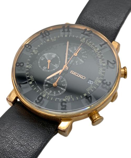 SEIKO（セイコー）SEIKO (セイコー) Sottsass Associati (ソットサス アソシエイツ) リストウォッチ  クロノグラフ ブラックの古着・服飾アイテム