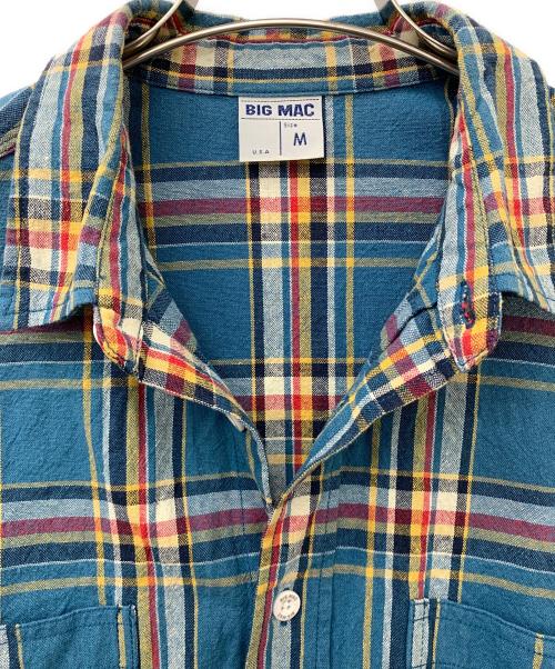 big mac（ビッグマック）BIG MAC (ビッグマック) チェックワークシャツ ブルー サイズ:Mの古着・服飾アイテム