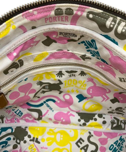 PORTER（ポーター）PORTER (ポーター) MEDICOM TOY (メディコムトイ) キャンバスショルダーバッグ ブラウンの古着・服飾アイテム