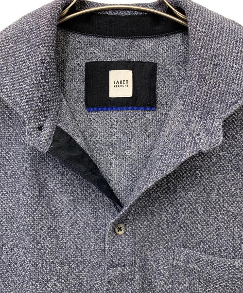 TAKEO KIKUCHI（タケオキクチ）TAKEO KIKUCHI (タケオキクチ) 尾州織ポロシャツ ネイビー サイズ:4の古着・服飾アイテム