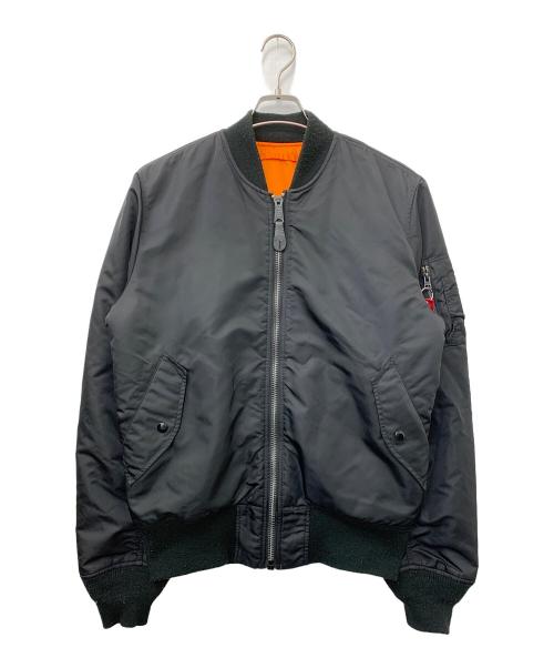 ALPHA（アルファ）ALPHA (アルファ) リバーシブルMA-1ジャケット ブラック×オレンジ サイズ:Lの古着・服飾アイテム