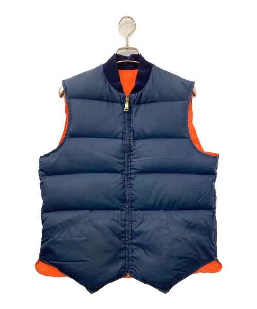 K MART（ケーマート）K MART (ケーマート) 70-80's リバーシブルダウンベスト ネイビー×オレンジ サイズ:Lの古着・服飾アイテム