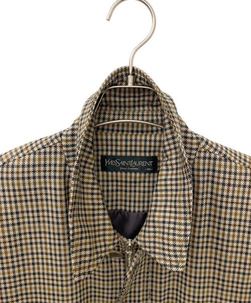 Yves Saint Laurent pour homme（イヴサンローラン プールオム）Yves Saint Laurent pour homme (イヴサンローラン プールオム) 80's~90'sチェックブルゾン ブラウン サイズ:100(実寸サイズの確認をお願いします)の古着・服飾アイテム