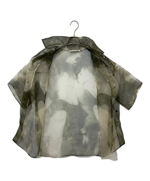 Acne studios（アクネ ストゥディオズ）ACNE STUDIOS (アクネ ストゥディオズ) 総柄シアーシャツ グリーン サイズ:36の古着・服飾アイテム
